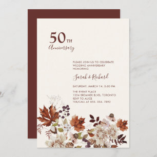 Invitación Fiesta del Aniversario del Boda de la Floral de la