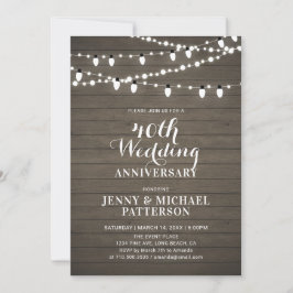 Invitación Fiesta del Aniversario del Boda Rustic Wood & Ligh