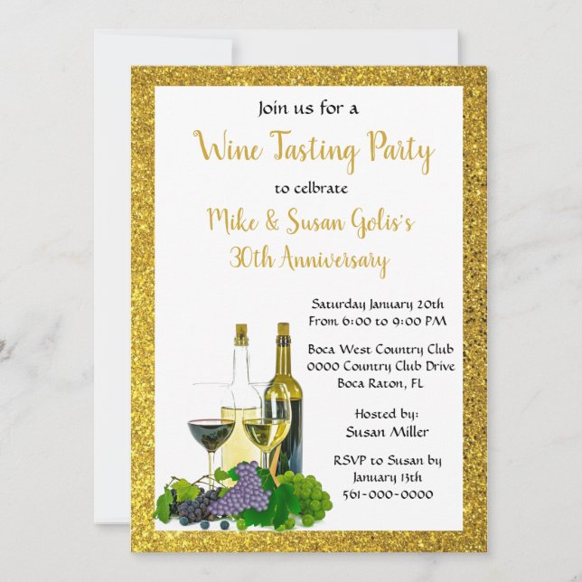 Invitación Fiesta del Aniversario del Daño del Vino (Anverso)