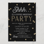 Invitación Fiesta del aniversario del Shh Surprise Purpurina<br><div class="desc">Envíenles una invitación que no olvidarán con esta moda y elegante invitación a la Fiesta del Aniversario de la Sorpresa, que incluye elegante tema de confetti purpurina de oro con tipografía moderna. Color de fondo personalizar a su gusto. *Tenga en cuenta que esto no es un purpurina real y que...</div>