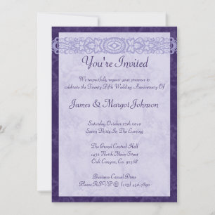 Invitación Fiesta del aniversario real morado