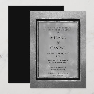 Invitación Fiesta del aniversario Shimmer Silver tostado