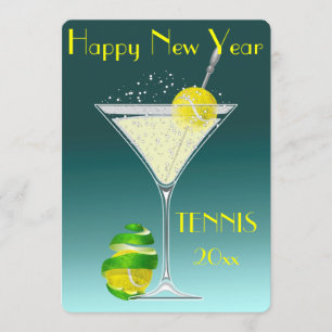 Invitación Fiesta del Año Nuevo de Martini del tenis