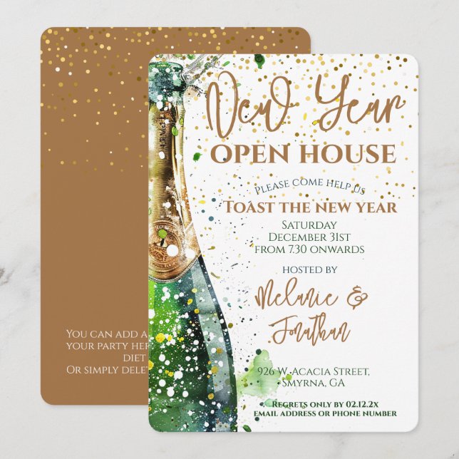 Invitación Fiesta del Año Nuevo en la Casa Abierta (Anverso / Reverso)
