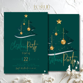 Invitación Fiesta del Árbol de Navidad Elagant Esmeralda