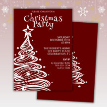 Fiesta del árbol de Navidad rojo y blanco