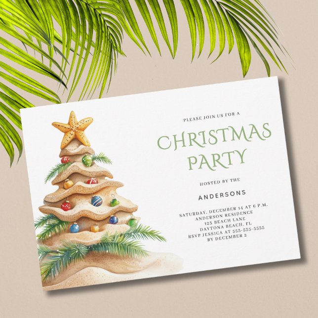 Invitación Fiesta del árbol de Navidad tropical (Subido por el creador)