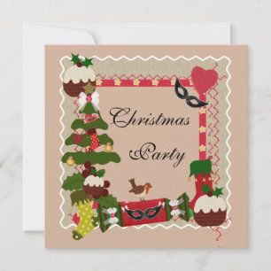 Invitación Fiesta del Árbol de Navidad y Pudines