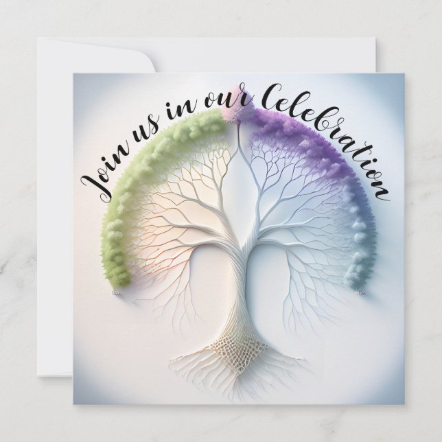 Invitación Fiesta del árbol del orgullo de la vida (Anverso)