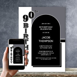 Invitación Fiesta del Arco Negro de los 90 Años Modernos