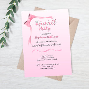 Invitación fiesta del arco rosado elegante de despedida de la