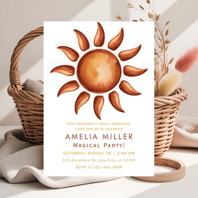 Invitación Fiesta del Arcoíris Estética Boho (Subido por el creador)