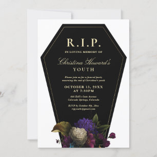 Invitación Fiesta del Ataúd RIP Juventud