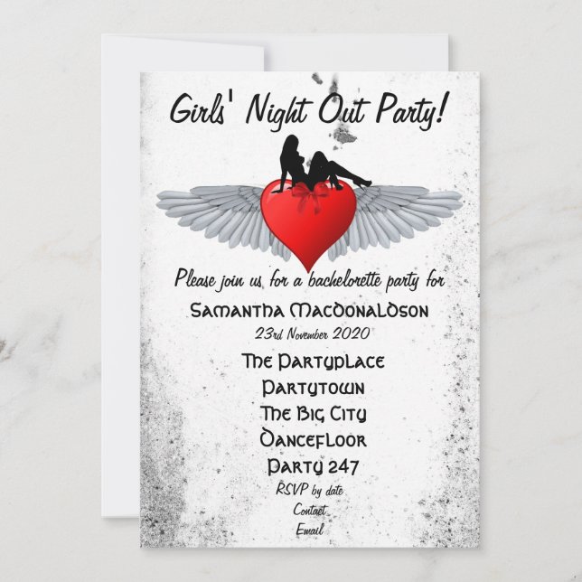 Invitación Fiesta del bachelorette del Rockabilly (Anverso)