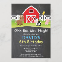 Fiesta del Barnyard de la granja Chalkboard