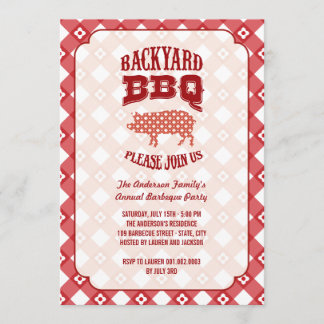 Invitación Fiesta del Bbq de la barbacoa del patio trasero de