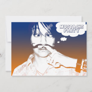Invitación fiesta del bigote: staches cómicos