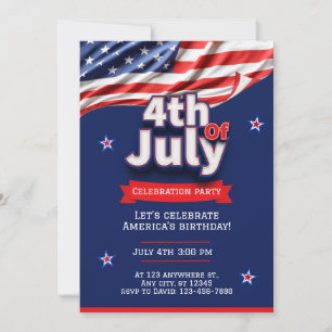 Invitación Fiesta del Bloque de Barrio personalizado 4 de jul