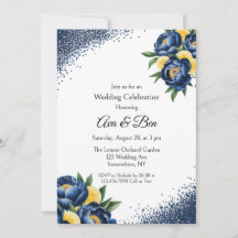 Fiesta del Boda floral de Navy Peony Citrus Paint 