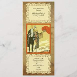 Invitación Fiesta del buen viaje del ~ del art déco del ~ del