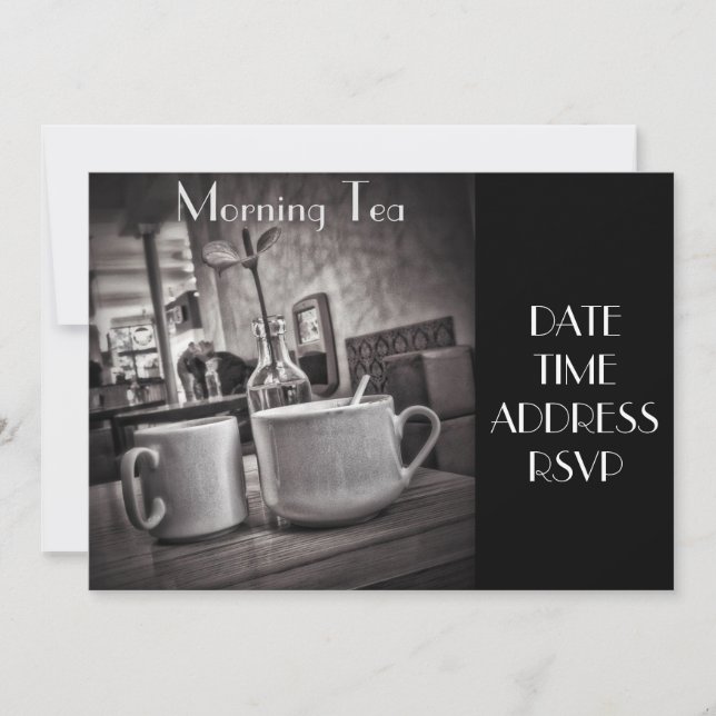 Invitación Fiesta del café del té de la mañana (Anverso)