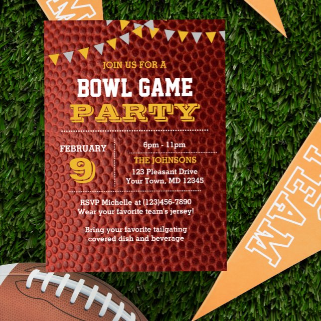 Invitación Fiesta del Campeonato de Bowl de Fútbol (Subido por el creador)