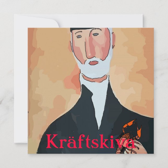 Invitación Fiesta del cangrejo de río, Kräftskiva, Escandinav (Anverso)