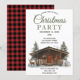 Invitación Fiesta del Cardenal de Navidades Rústicos de Cabañ