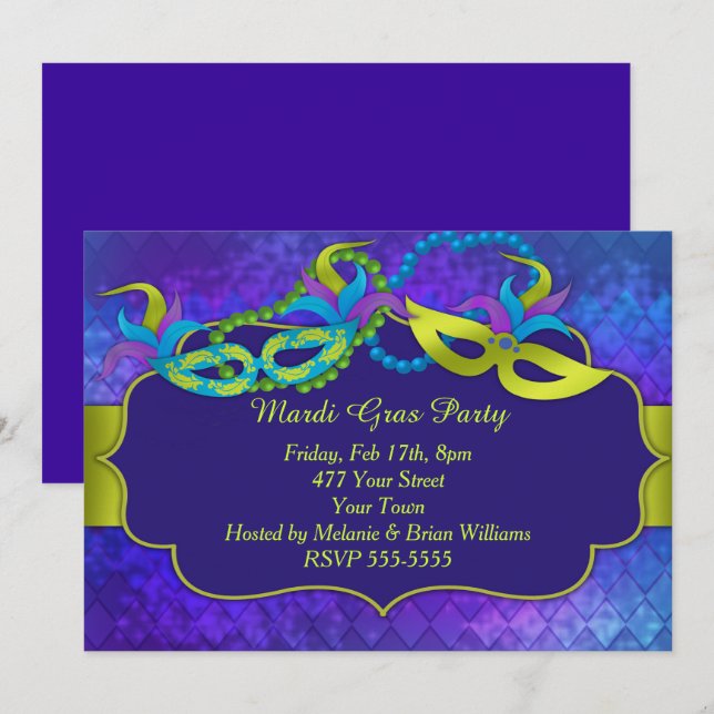 Invitación Fiesta del carnaval (Anverso / Reverso)
