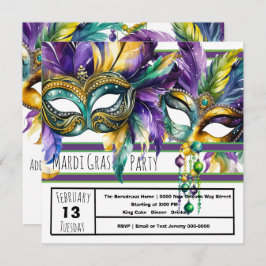 Invitación Fiesta del Carnaval de Mardi Gras