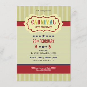 Invitación Fiesta del Carnaval volante