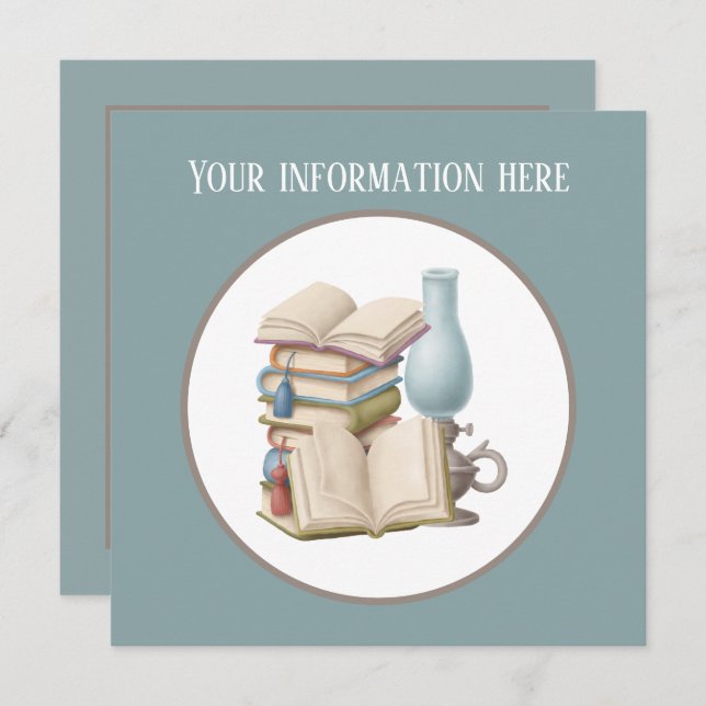 Invitación fiesta del club de lectura de libros lindo  (Anverso / Reverso)