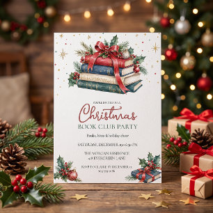 Invitación Fiesta del Club de Lectura de Navidad Libros de Ac
