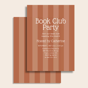 Invitación Fiesta del Club de Lectura Raya Vintage Naranja