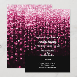 INVITACIÓN FIESTA DEL CUMPLEAÑOS DE DIAMANTE DE ROSA NEGRA