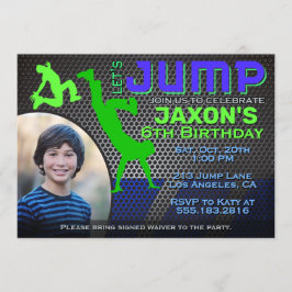 Invitación Fiesta del cumpleaños de Jump Photo de Boy