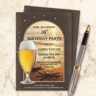 Invitación Fiesta del cumpleaños de la cerveza de los persona