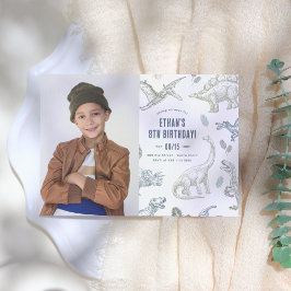 Invitación Fiesta del cumpleaños de la foto de Dinosaur