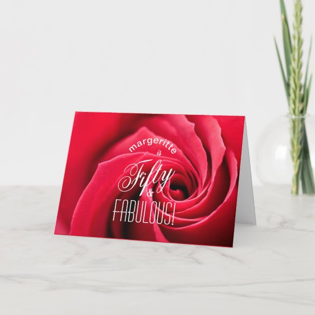 Invitación Fiesta del cumpleaños de la foto de la rosa roja d (Anverso)