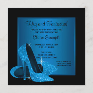 Invitación Fiesta del cumpleaños de la mujer azul de los