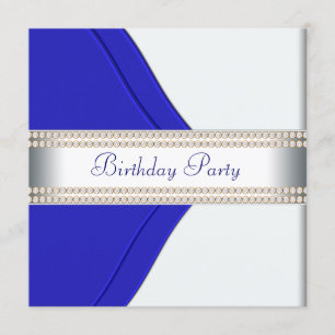 Invitación Fiesta del cumpleaños de la mujer de los azules