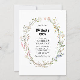 Invitación Fiesta del cumpleaños de la primavera de flores si
