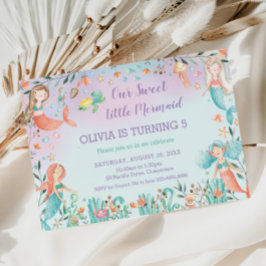 Invitación Fiesta del cumpleaños de la sirena bajo el mar