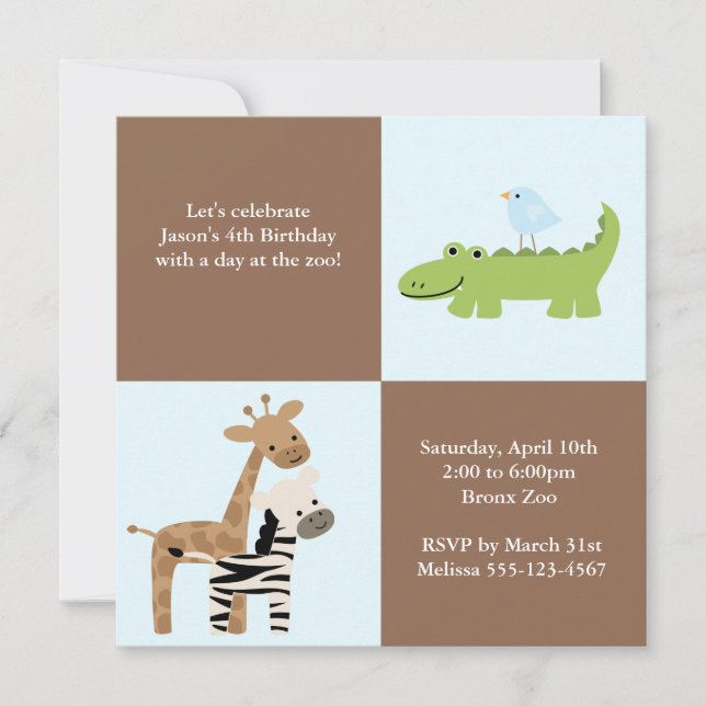 Invitación Fiesta del cumpleaños de los niños de los amigos (Anverso)