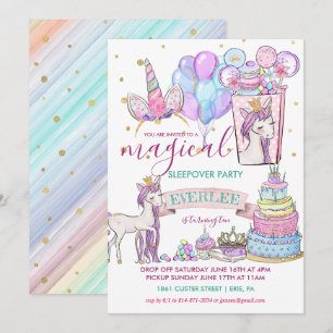 Invitación Fiesta del cumpleaños de Unicorn