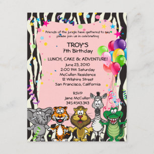 Invitación Fiesta del cumpleaños del chica africano rosado
