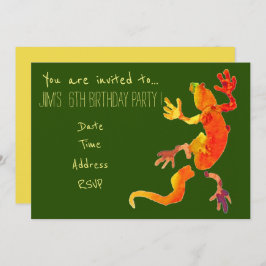 Invitación Fiesta del cumpleaños del muchacho del reptil de