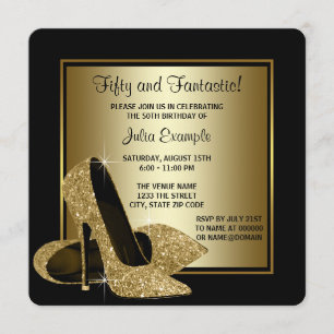 Invitación Fiesta del cumpleaños del oro de la mujer negra de