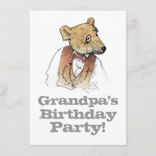 Invitación Fiesta del cumpleaños del oso del abuelo 80.a