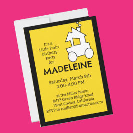 Invitación Fiesta del cumpleaños del pequeño tren